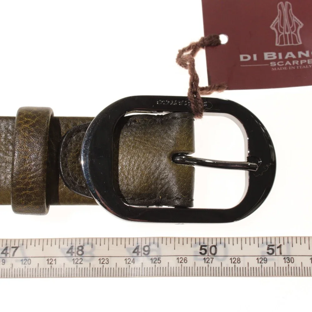 Di Bianco NWT Cut to Size Dress Belt In Green Pebbled Leather One Size